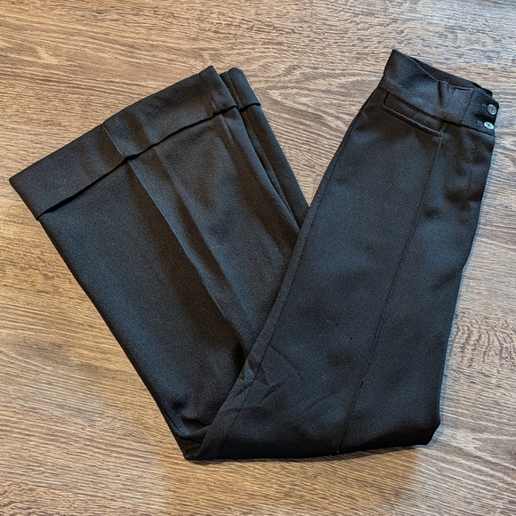 vintage HIGH WAIST WIDE LEG PANTS black trousers XS - Picture 6 of 6